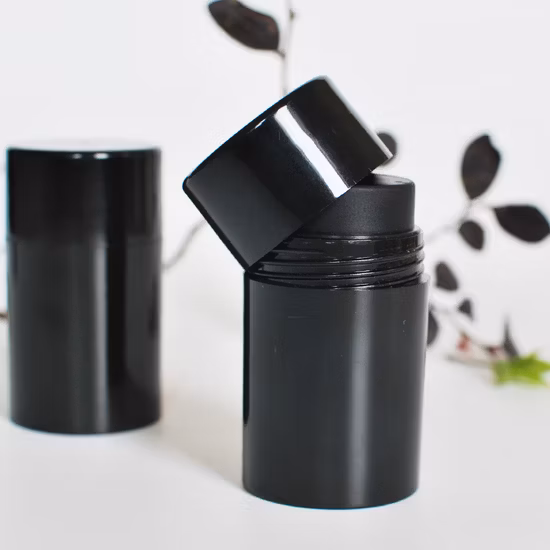 Botella de tamiz negro brillante de 50 ml para polvo para el cuidado del cabello (PPC