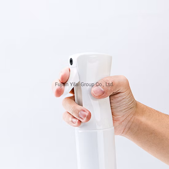 Botella de pulverizador de gatillo brumoso de plástico, botella de pulverización continua de niebla fina para cabello de peluquero de agua de 200ml y 300ml