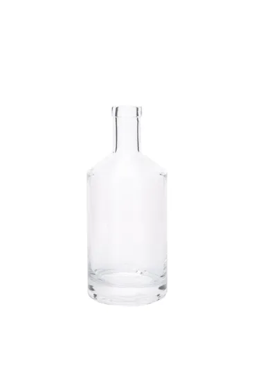 Botella redonda de 500ml con cuello corto, transparente, para Vodka, ron, Tequila, licor, botella de vino, botella de champán con tapa de corcho